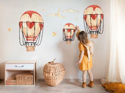 Samolepka 80x132 Boho balónky a hvězdy ve stylu akvarelu