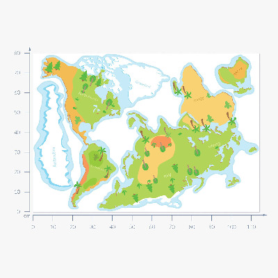 Nálepka na zeď 80x114 Mapa světa ve vzdělávacích pastelových obrysech