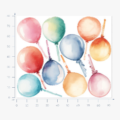 Samolepka 80x93 Pastelové balónky v barevné harmonii