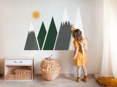 Nálepka 80x129 Horské vrcholy pokryté sněhem ilustrace