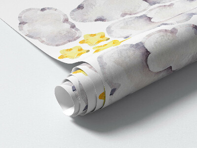 Nálepka 80x127 Zvířata v oblacích ve stylu akvarelu