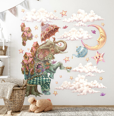 Nálepka 80x111 Kouzelná země zvířat v pastelové kresbě