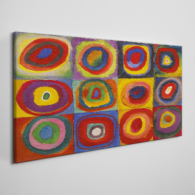 Obraz na plátně Barevné studio: Čtverce se soustřednými kruhy Kandinsky