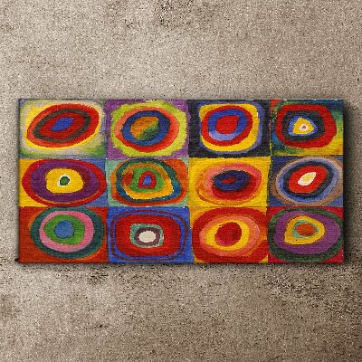 Obraz na plátně Barevné studio: Čtverce se soustřednými kruhy Kandinsky