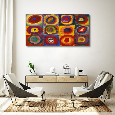 Obraz na plátně Barevné studio: Čtverce se soustřednými kruhy Kandinsky