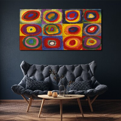 Obraz na plátně Barevné studio: Čtverce se soustřednými kruhy Kandinsky