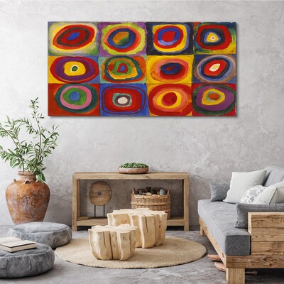 Obraz na plátně Barevné studio: Čtverce se soustřednými kruhy Kandinsky