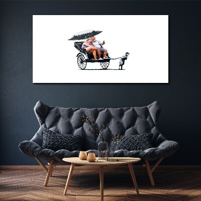 Obraz na plátně Rickshaw Banksy White