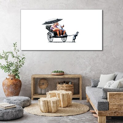 Obraz na plátně Rickshaw Banksy White