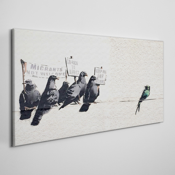 Obraz na plátně Protestující Birds Banksy
