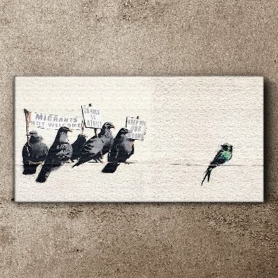 Obraz na plátně Protestující Birds Banksy