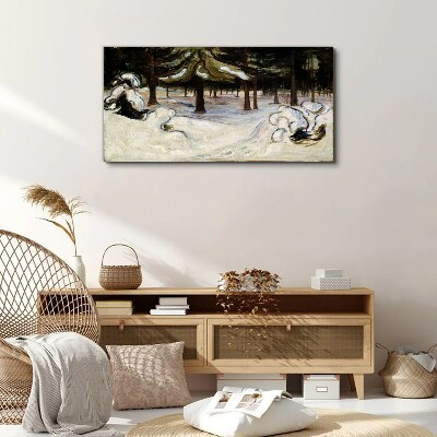 Obraz na plátně Zima v lesní munch