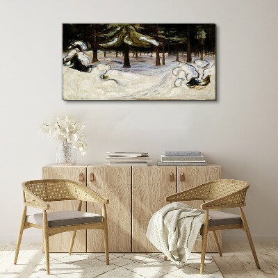 Obraz na plátně Zima v lesní munch