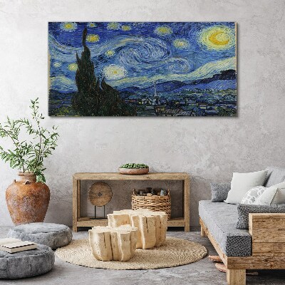 Obraz na plátně Hvězdná noc nad Rhonou