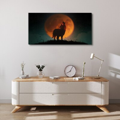 Obraz na plátně Zvířecí vlk Měsíc Sky