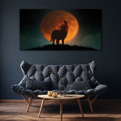 Obraz na plátně Zvířecí vlk Měsíc Sky