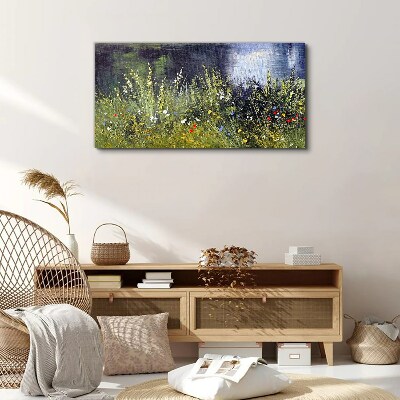 Obraz na plátně Řeka květiny Tráva