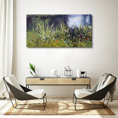 Obraz na plátně Řeka květiny Tráva