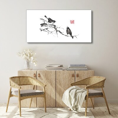 Obraz na plátně Pobočky zvířat ptáků