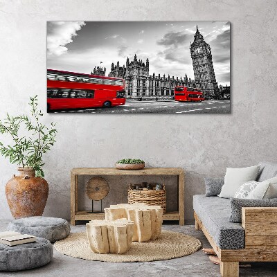 Obraz na plátně Londýnské oční červené autobusy
