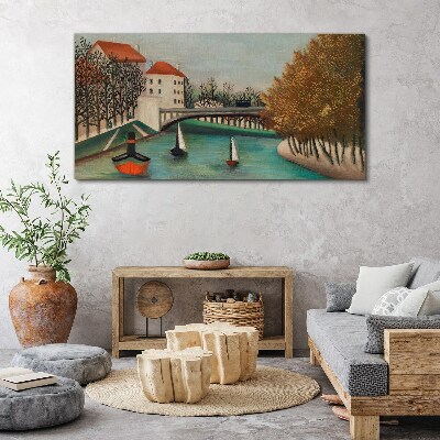 Obraz na plátně Městské lodě stromy