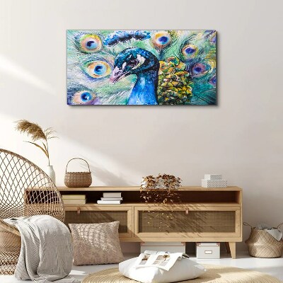 Obraz na plátně Malování zvířecí pták páv