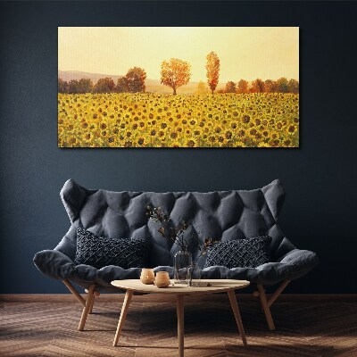 Obraz na plátně Květiny slunečnic stromů