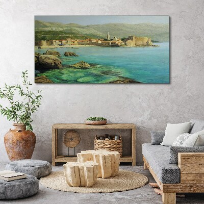 Obraz na plátně Mořské město hory