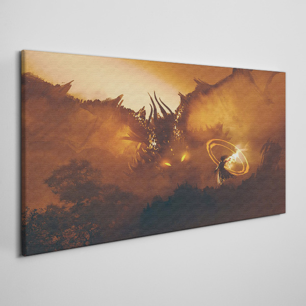 Obraz na plátně Drak v ohni magického rituálu