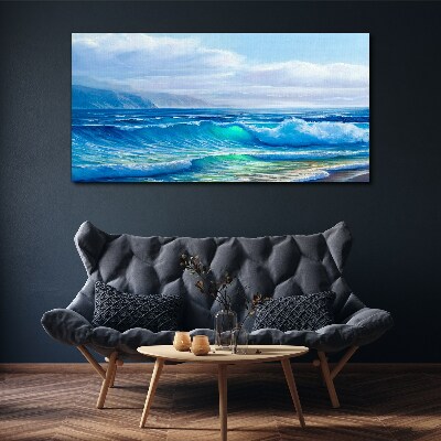 Obraz na plátně Mořské vlny mraky
