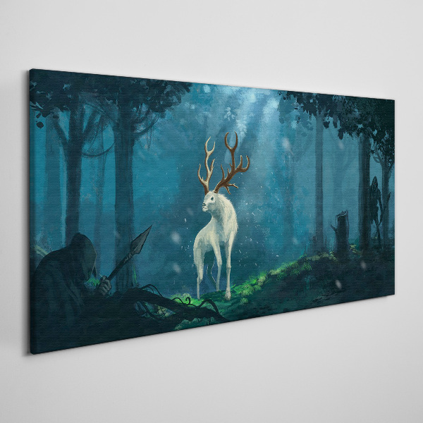 Obraz na plátně Lovci fantazie lesní zvířata