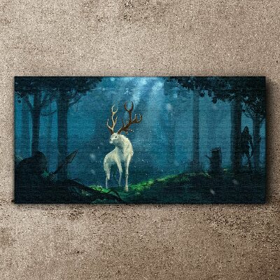Obraz na plátně Lovci fantazie lesní zvířata