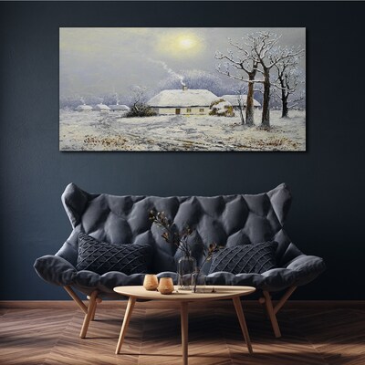 Obraz na plátně Zimní krajiny stromy