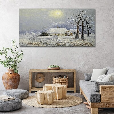 Obraz na plátně Zimní krajiny stromy