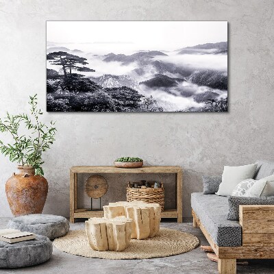 Obraz na plátně Mountain Forest Fog