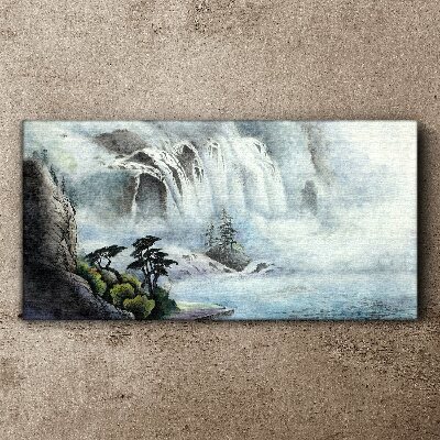 Obraz na plátně Řeka vodní vodopád stromy
