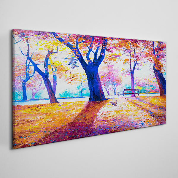 Obraz na plátně Park strom listy podzim