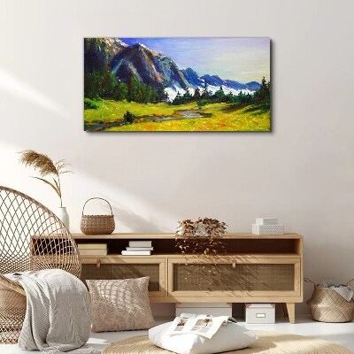 Obraz na plátně Hory Lesní horské nebe