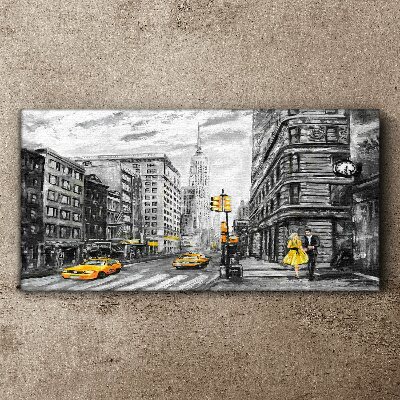 Obraz na plátně Ulice v New Yorku ve žlutých taxících
