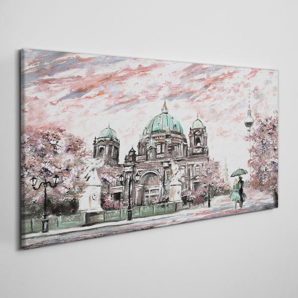 Obraz na plátně Berlínská architektura v jarních barvách