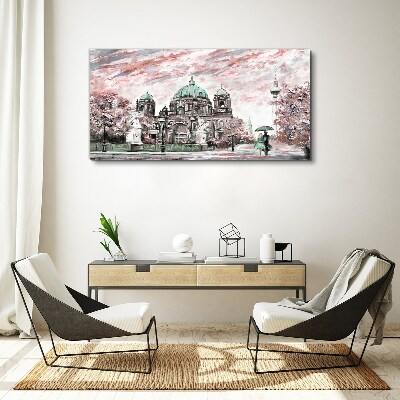 Obraz na plátně Berlínská architektura v jarních barvách
