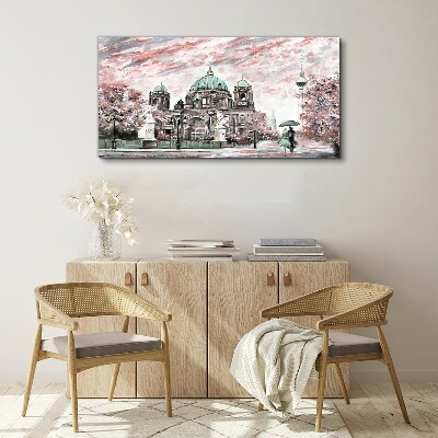 Obraz na plátně Berlínská architektura v jarních barvách