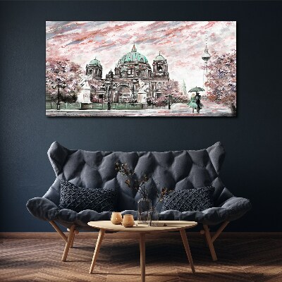 Obraz na plátně Berlínská architektura v jarních barvách