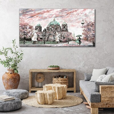 Obraz na plátně Berlínská architektura v jarních barvách
