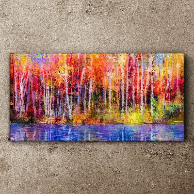 Obraz na plátně Barevné stromy malování