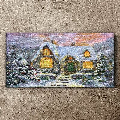 Obraz na plátně Zimní dům Sníh