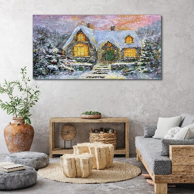 Obraz na plátně Zimní dům Sníh