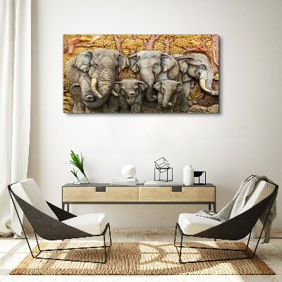 Obraz na plátně Zvířata stromů slonů