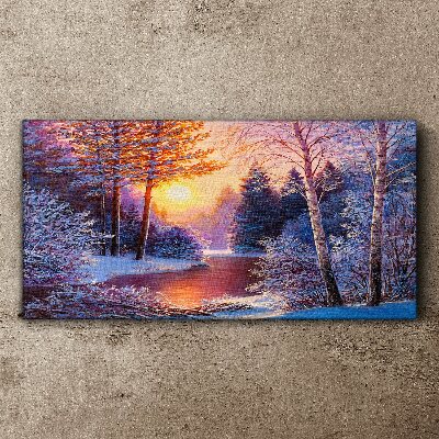 Obraz na plátně Snow River Sunset River