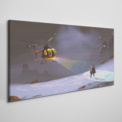 Obraz na plátně Hory Snow Helicopter